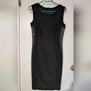 NWT Frank Lyman Design Black Dress with Silver Detailing